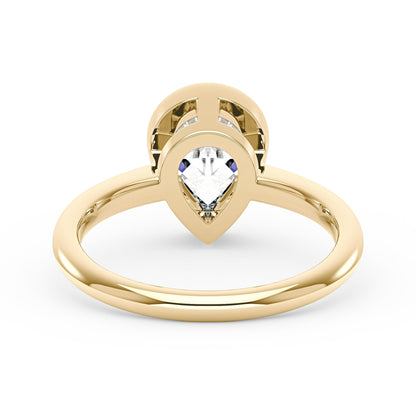 Pear-Shaped Moissanite Bezel Ring - NavianJewelry™