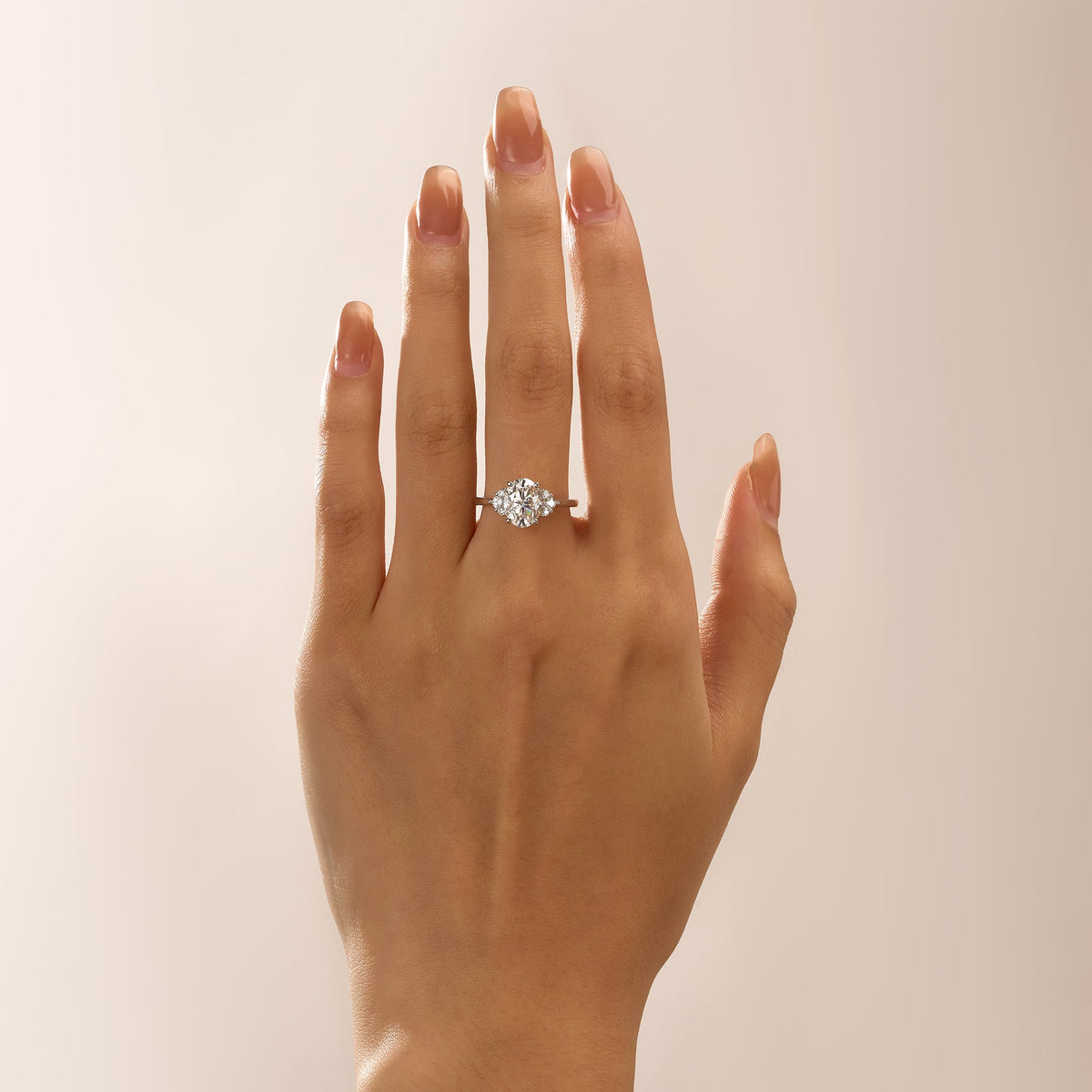 Oval Cut Moissanite Cluster Engagement Ring - NavianJewelry™