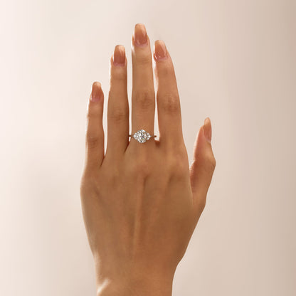 Oval Cut Moissanite Cluster Engagement Ring - NavianJewelry™