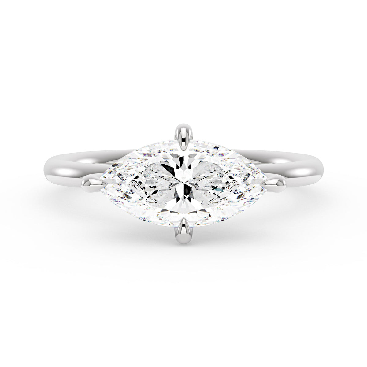 Marquise Moissanite East West Solitaire Ring - NavianJewelry™