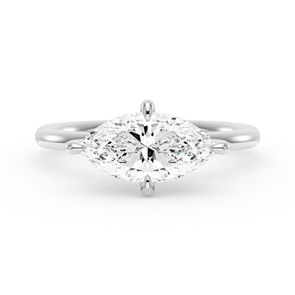 Marquise Moissanite East West Solitaire Ring - NavianJewelry™