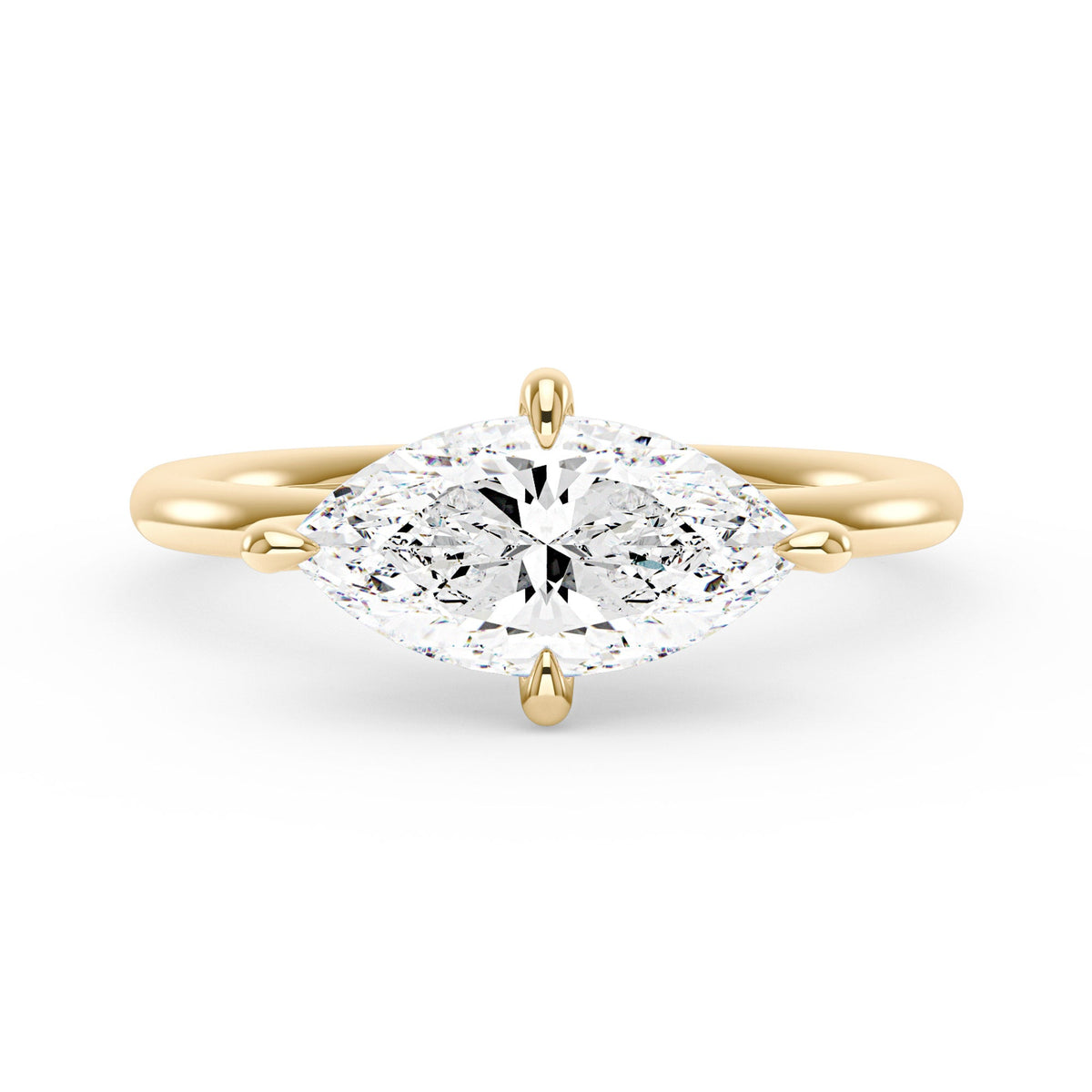 Marquise Moissanite East West Solitaire Ring - NavianJewelry™