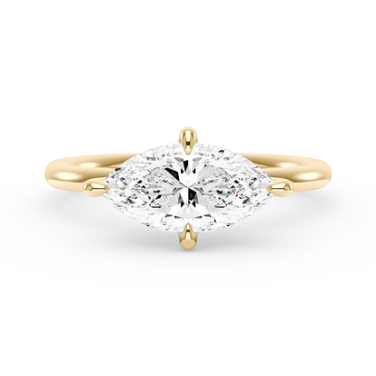 Marquise Moissanite East West Solitaire Ring - NavianJewelry™