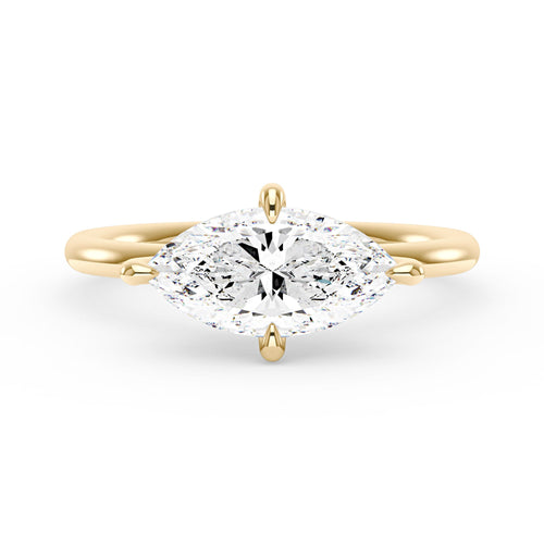 Marquise Moissanite East West Solitaire Ring - NavianJewelry™