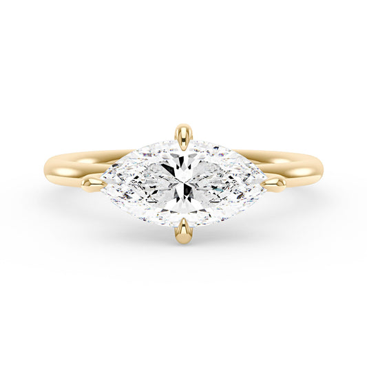 Marquise Moissanite East West Solitaire Ring - NavianJewelry™