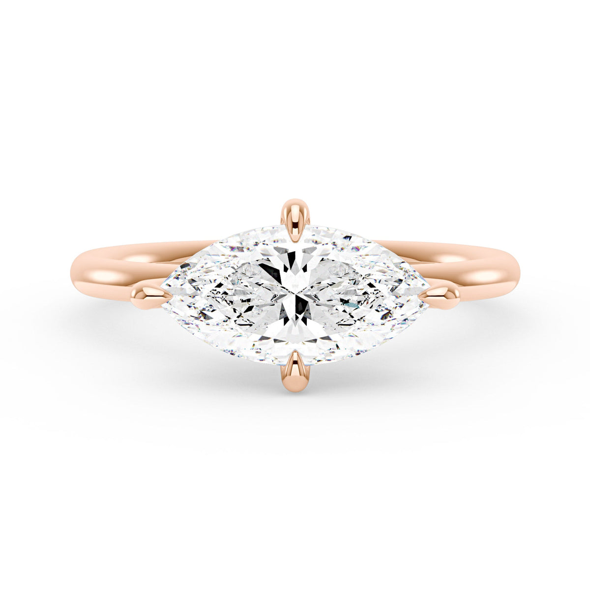 Marquise Moissanite East West Solitaire Ring - NavianJewelry™