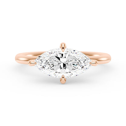 Marquise Moissanite East West Solitaire Ring - NavianJewelry™