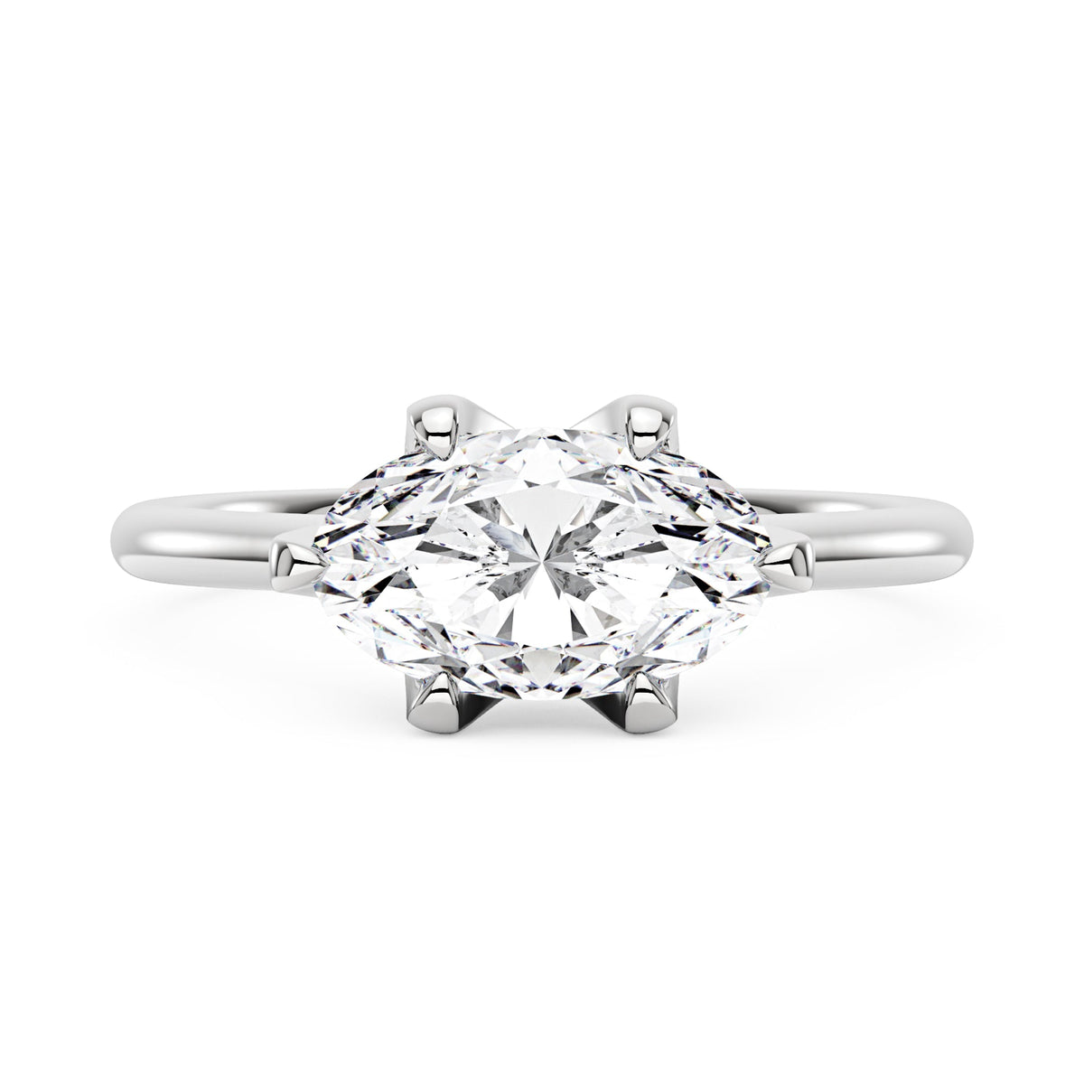 Oval Moissanite East West Engagement Ring - NavianJewelry™