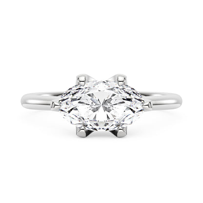 Oval Moissanite East West Engagement Ring - NavianJewelry™
