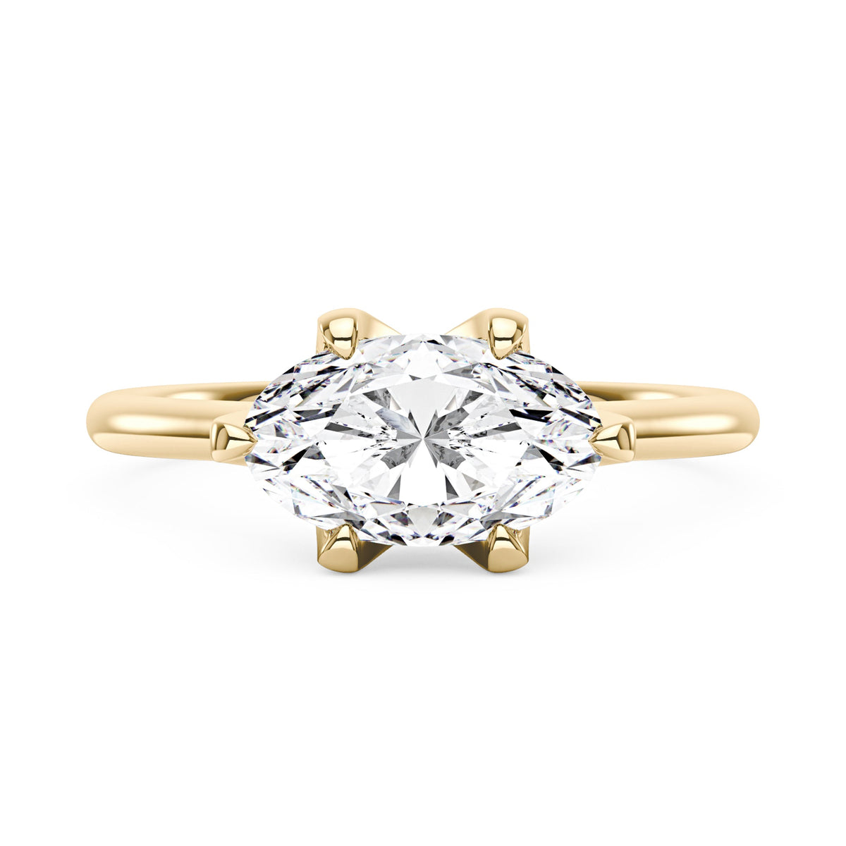 Oval Moissanite East West Engagement Ring - NavianJewelry™