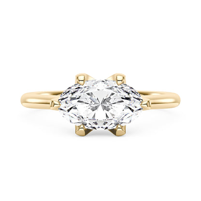 Oval Moissanite East West Engagement Ring - NavianJewelry™