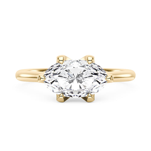 Oval Moissanite East West Engagement Ring - NavianJewelry™