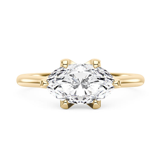 Oval Moissanite East West Engagement Ring - NavianJewelry™