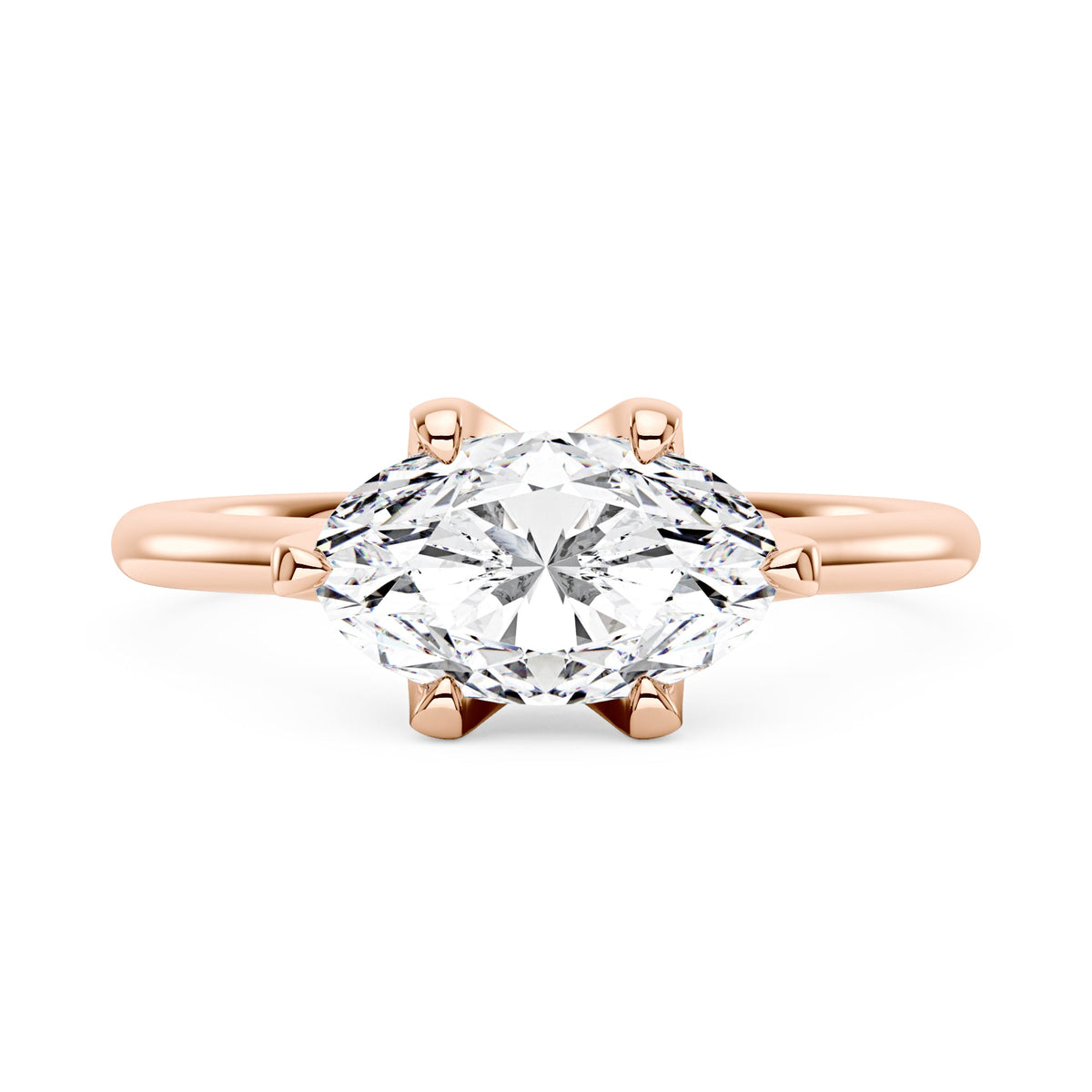 Oval Moissanite East West Engagement Ring - NavianJewelry™