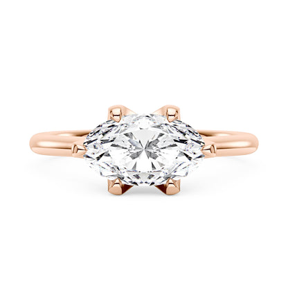 Oval Moissanite East West Engagement Ring - NavianJewelry™
