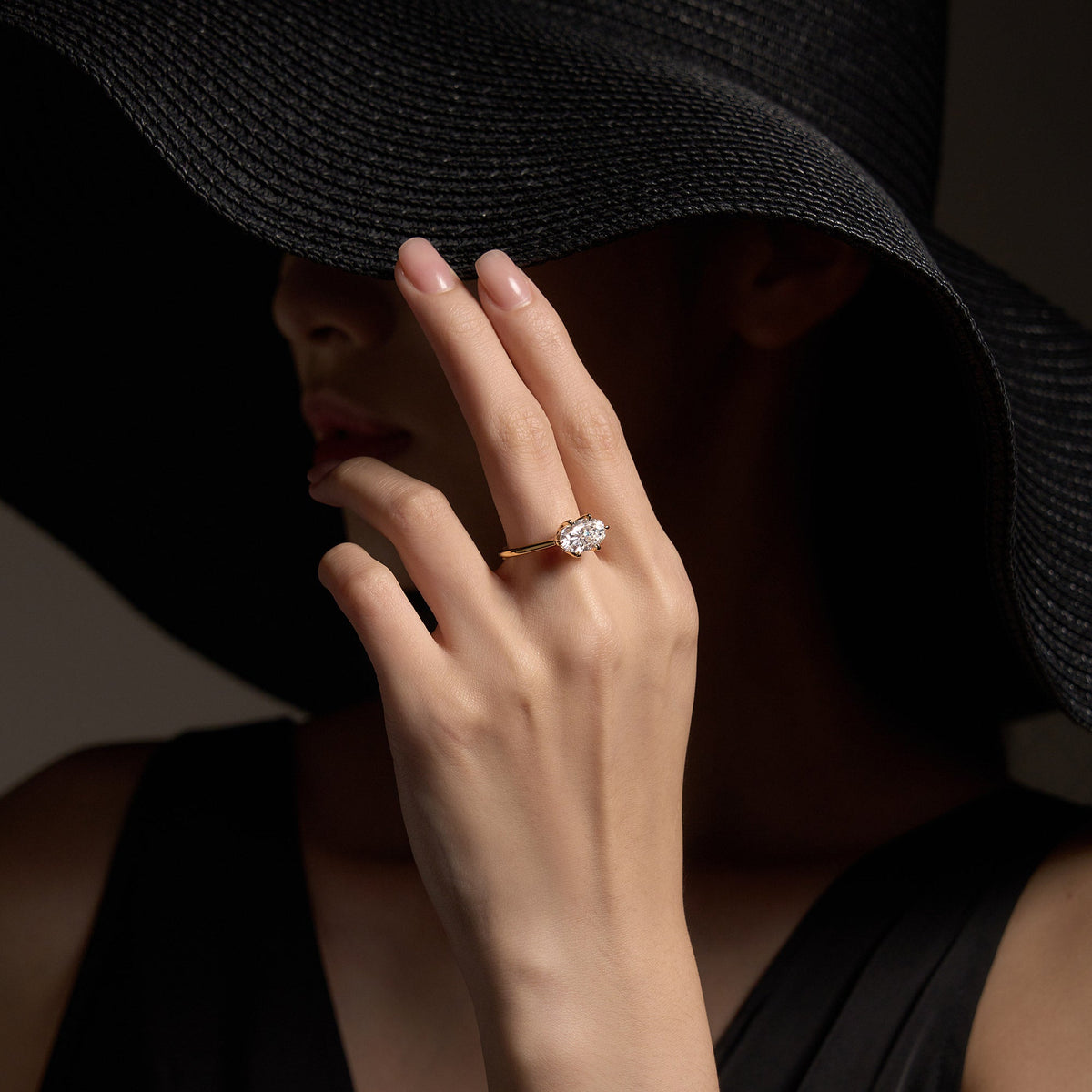 Oval Moissanite East West Engagement Ring - NavianJewelry™
