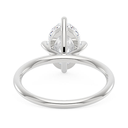 Elongated Oval Moissanite Solitaire Ring - NavianJewelry™