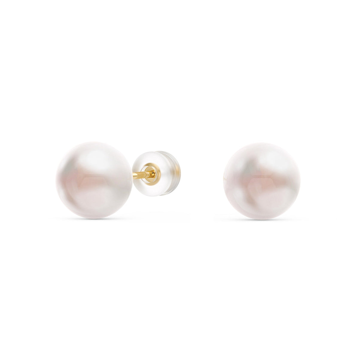 6-7 mm Pearl Stud Earrings in 14K Gold - NavianJewelry™