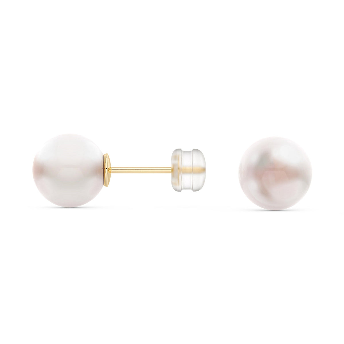 6-7 mm Pearl Stud Earrings in 14K Gold - NavianJewelry™