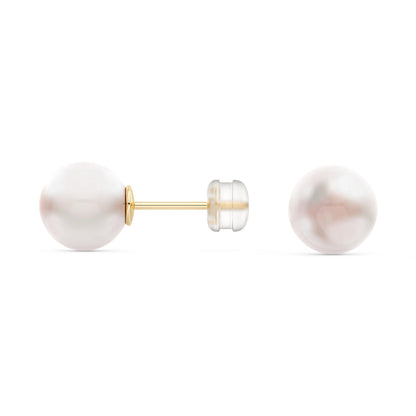 6-7 mm Pearl Stud Earrings in 14K Gold - NavianJewelry™