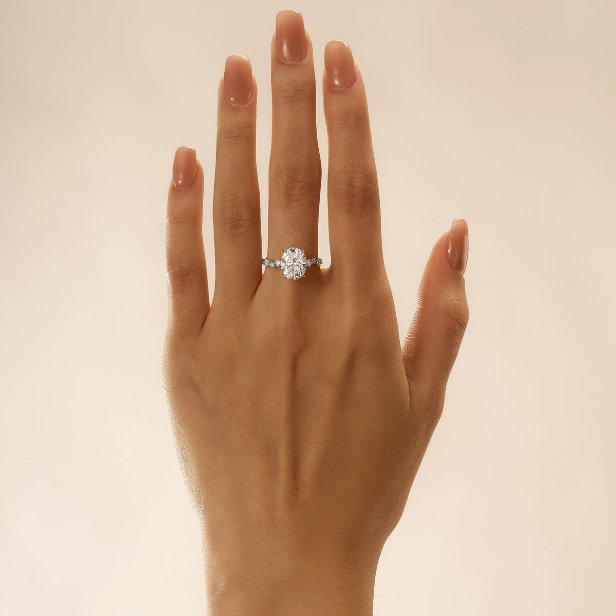 Nature Inspired Oval Cut Moissanite Engagement Ring - NavianJewelry™