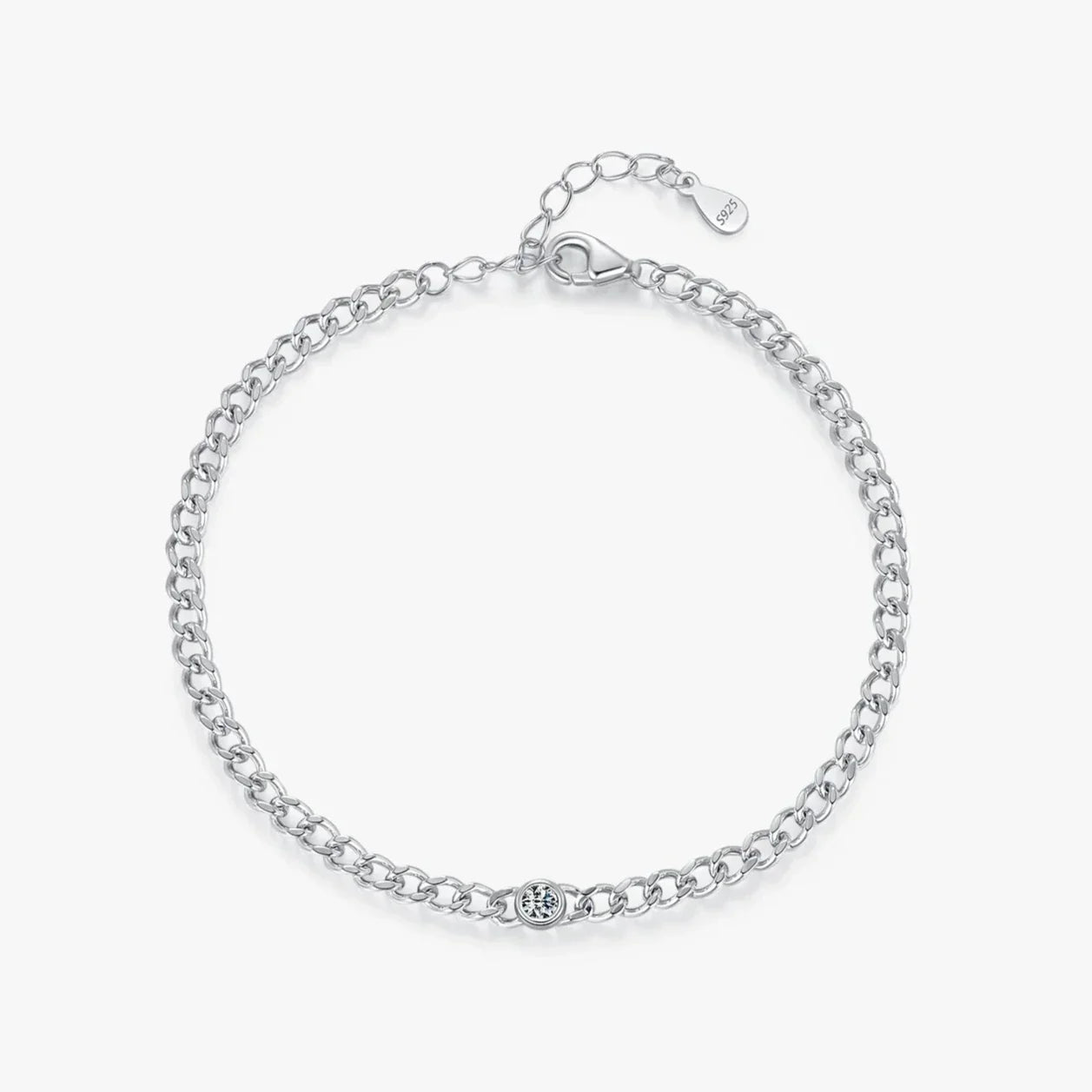 NAVIAN® Moissanite Link Bracelet - Sterling Silver