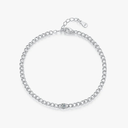 NAVIAN® Moissanite Link Bracelet - Sterling Silver