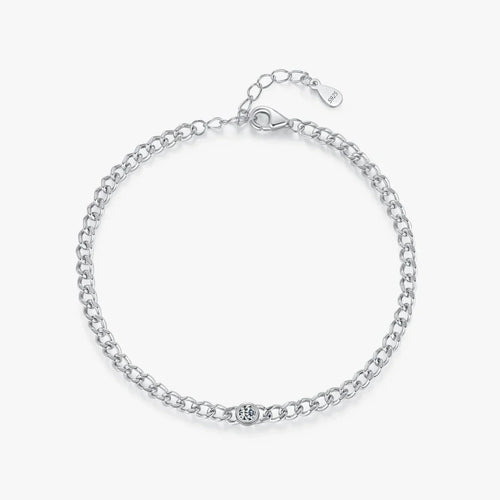 NAVIAN® Moissanite Link Bracelet - Sterling Silver