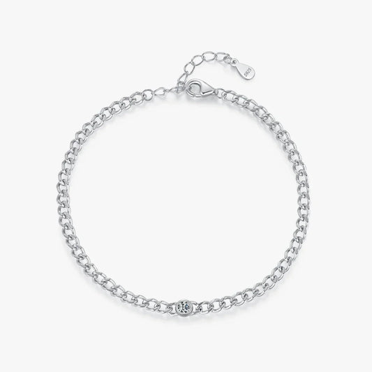 NAVIAN® Moissanite Link Bracelet - Sterling Silver