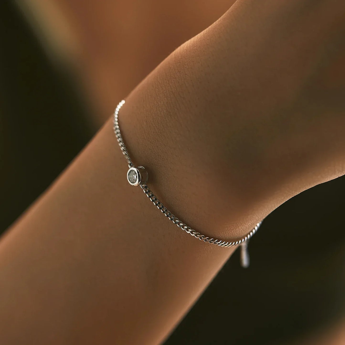 NAVIAN® Moissanite Bezel Setting Bracelet - Sterling Silver