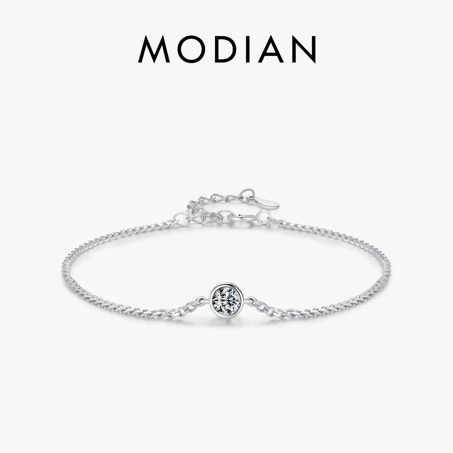 NAVIAN® Moissanite Bezel Setting Bracelet - Sterling Silver
