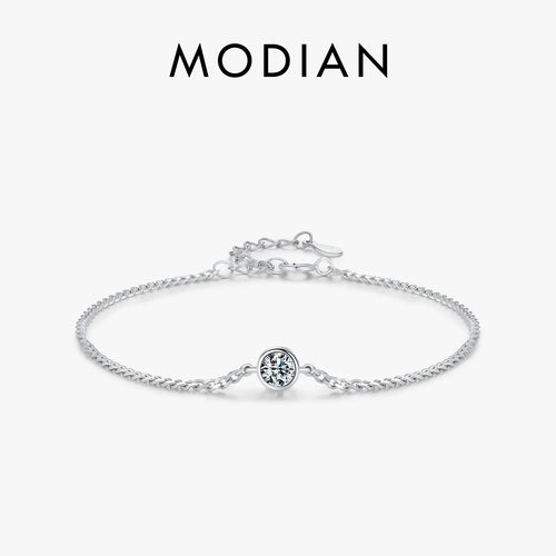 NAVIAN® Moissanite Bezel Setting Bracelet - Sterling Silver