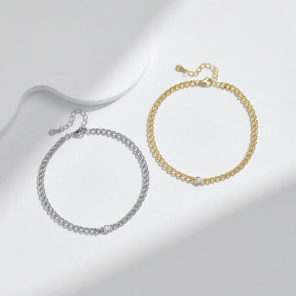 NAVIAN® Moissanite Link Bracelet - Sterling Silver