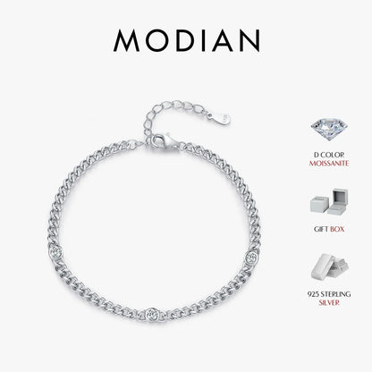 NAVIAN® White Gold Plated Round Moissanite Twisted Bracelet - Sterling Silver