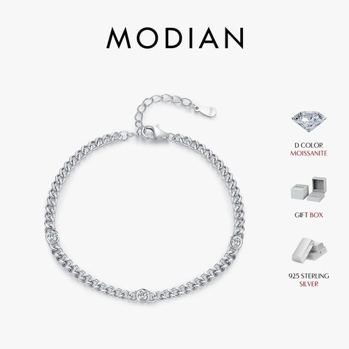 NAVIAN® White Gold Plated Round Moissanite Twisted Bracelet - Sterling Silver