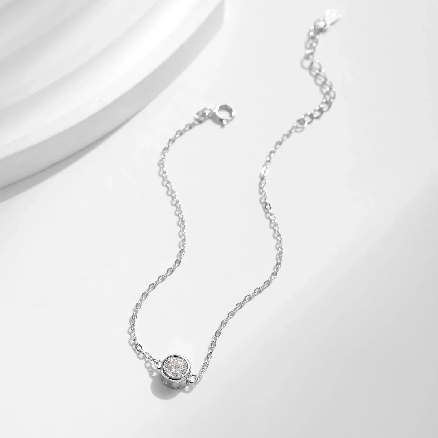 NAVIAN® Moissanite Classic Chain Charms Bracelet - Sterling Silver