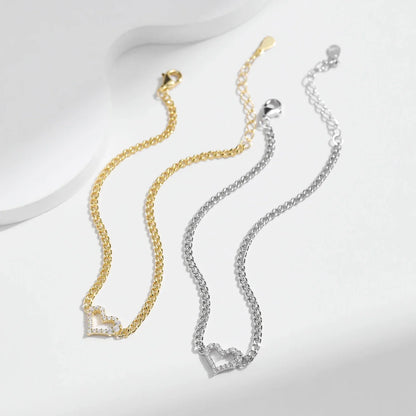 NAVIAN® Moissanite Romantic Heart Bracelets - Sterling Silver
