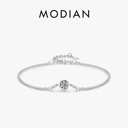 NAVIAN® Moissanite Elegant Chain Bracelet - Sterling Silver