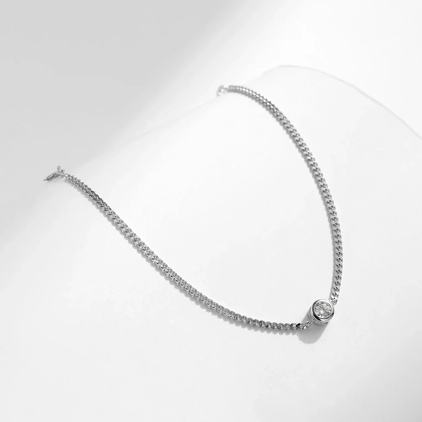 NAVIAN® Moissanite Elegant Chain Bracelet - Sterling Silver