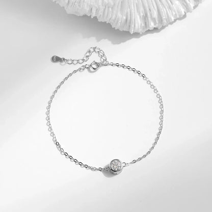 NAVIAN® Moissanite Classic Chain Charms Bracelet - Sterling Silver