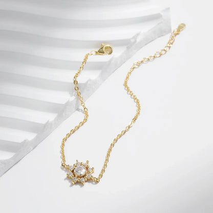 NAVIAN® Sterling Silver Snowflake Chain With Moissanite Gem.