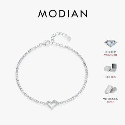 NAVIAN® Moissanite Romantic Heart Bracelets - Sterling Silver