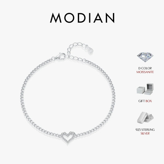 NAVIAN® Moissanite Romantic Heart Bracelets - Sterling Silver