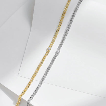 NAVIAN® Moissanite Link Bracelet - Sterling Silver