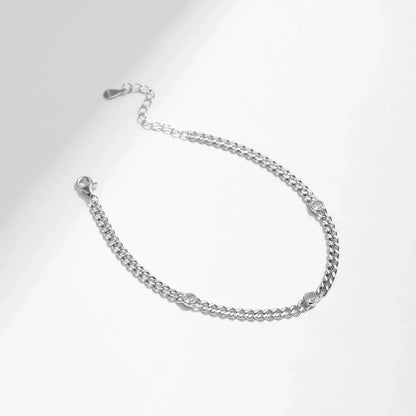 NAVIAN® White Gold Plated Round Moissanite Twisted Bracelet - Sterling Silver