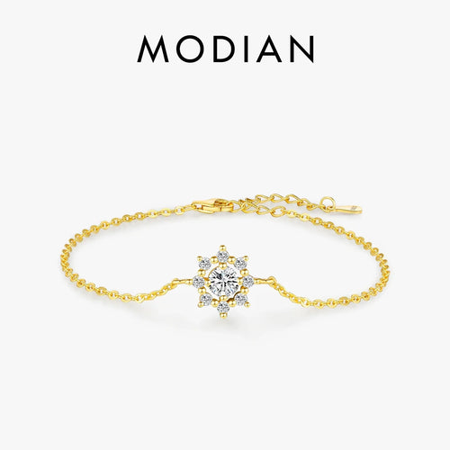 NAVIAN® Sterling Silver Snowflake Chain With Moissanite Gem.