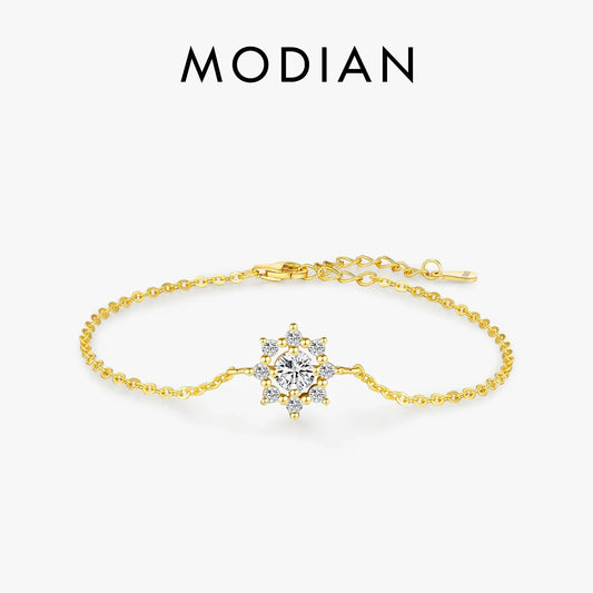 NAVIAN® Sterling Silver Snowflake Chain With Moissanite Gem.