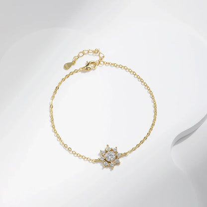 NAVIAN® Sterling Silver Snowflake Chain With Moissanite Gem.