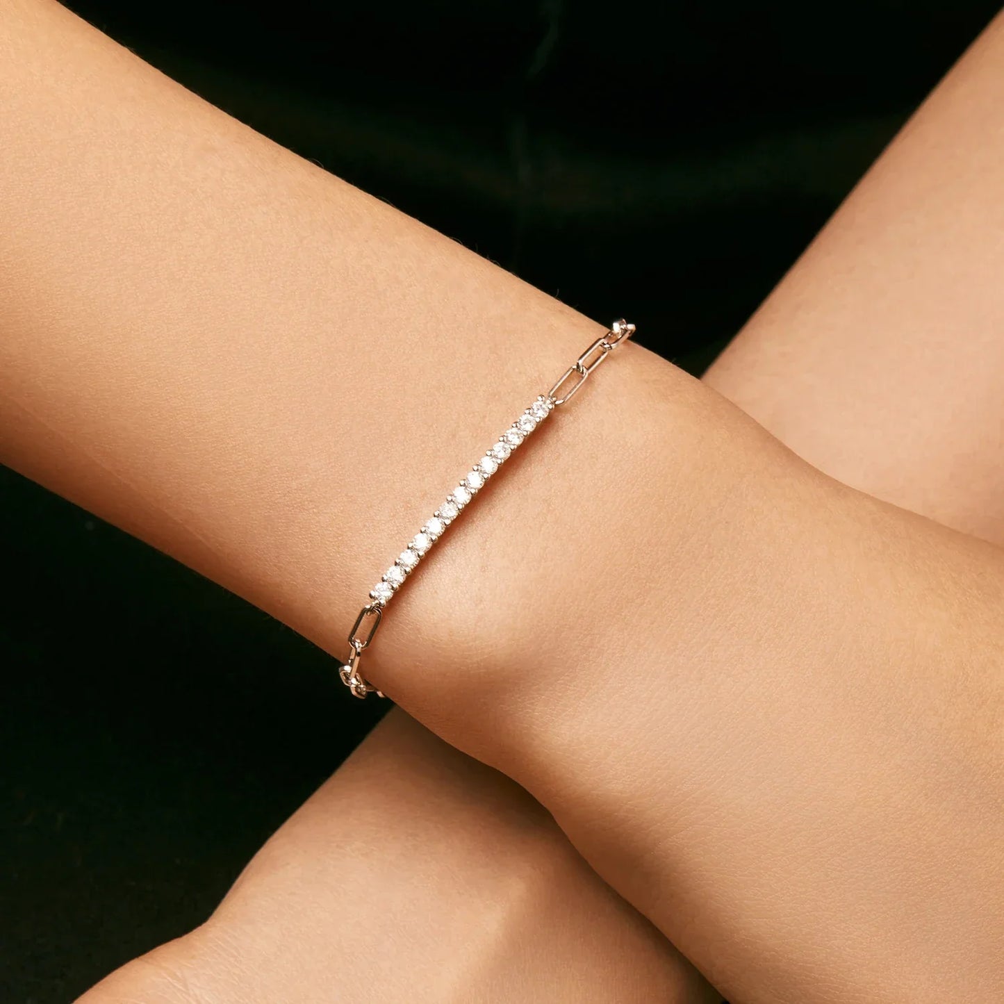 NAVIAN® Moissanite Chain Bracelet - Sterling Silver