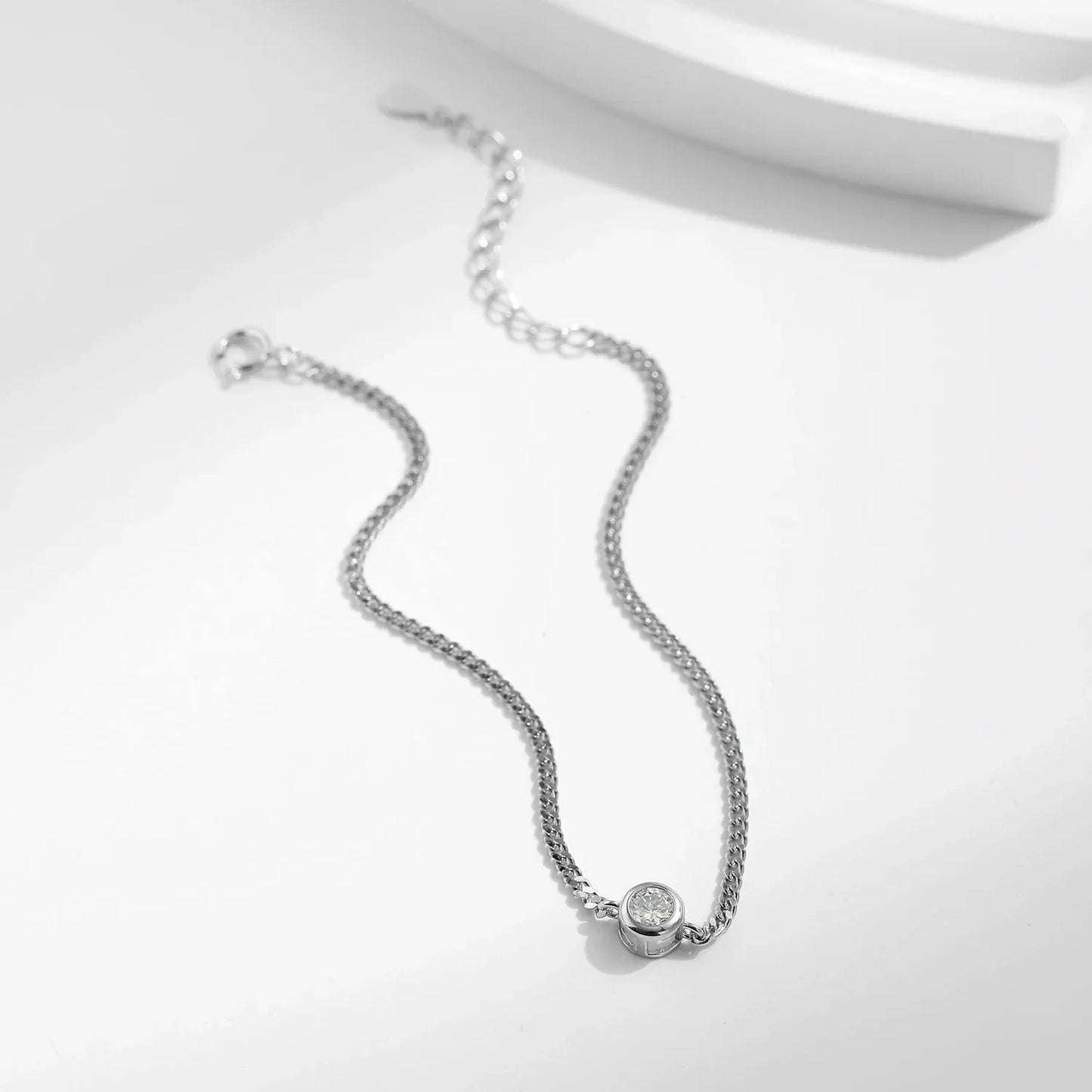 NAVIAN® Moissanite Bezel Setting Bracelet - Sterling Silver